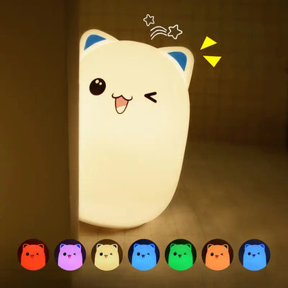 Lámpara LED Multicolor con Diseño de Gato